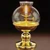Porta lámpara de aceite de aleación con porta lámpara de ghee, engrosado, lámpara del Dios de la Riqueza para el hogar, lámpara de ofrenda para Buda frontal, pie alto, lámpara de aceite regulable, lámpara de ghee