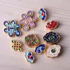 Gradiente Agujero Pasante Goteo de Aceite Tejido Hecho a Mano DIY Accesorios para Joyería Mariposa Flor de Loto Pulsera Collar Colgante Materiales Venta al por Mayor