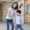 Camiseta blanca pura modal de 200 g, camiseta publicitaria personalizada, camiseta de actividad para padres e hijos, camiseta DIY de manga corta absorbente de sudor, ropa de clase con imagen impresa