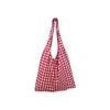 Bolsa de férias xadrez vintage estilo coreano, bolsa de ombro de grande capacidade, bolsa de compras casual leve, bolsa de lona para estudantes, para mulheres