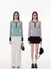 Top de punto estilo francés, sofisticado y de corte ajustado para mujer, perfecto como capa interior para otoño e invierno, de manga larga, estilo jersey, favorecedor y elegante