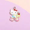 Acessórios de Gato Kt Desenho Animado Fofo Pingente Gato de Bicicleta Metal com Gotejamento de Óleo Joia Pingente Pequeno Material para Pulseira DIY