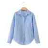 Al por mayor Otoño 2026 Nuevo Estilo Europeo y Americano Camisa Blanca Básica de Manga Larga con Cuello de Solapa para Mujer 7093