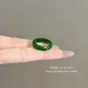 Anel Nacional Tendência Jade Imitação Diamante, Luxuoso e de Alto Padrão, Estilo Minimalista Exquisito, Anel de Dedo Indicador Aberto Nicho