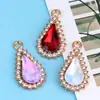Nuevo Colgante Creativo de Gema de Cristal Forma de Gota de Agua Materiales para Accesorios DIY Aleación Galvanizada Pulsera Individual Colgante Collar Pendientes