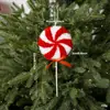 Producto nuevo transfronterizo colgante de espuma rojo y blanco bastón de caramelo pirulí árbol de Navidad decoración de ventana adorno colgante