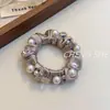 Elástico de cabelo de cristal pérola para mulheres, elegante e sofisticado, adequado para rabos de cavalo altos e coques, não estrangula o cabelo, acessório de cabelo versátil