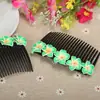 Arcilla Blanda Flor Plumeria Peine para el Cabello Pasador Accesorio para el Cabello Viaje Vacaciones Adorno para el Peinado de Recogido Venta de Liquidación
