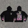 2024 Venta al por mayor en stock Mismo estilo Calavera Estilo perezoso Sudadera con capucha y cremallera de manga larga con estampado digital 3D para hombres y mujeres