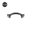 F136 Aleación Doble Cabeza Circonita Incrustada Rosca Interna Barra Curva Stud para Ceja 0.9 Rosca Interna 6-10mm Joyería para Piercing Corporal