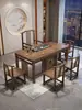 Nuevo juego de mesa de té y sillas de madera maciza estilo chino para balcón de apartamento pequeño, juego para sala de estar de té kung fu para el hogar, mesa de té integrada para preparar té