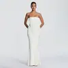 Ropa Femenina Transfronteriza Europea y Americana 2026 Verano Nuevo Estilo Elegante Socialité Color Sólido Banda de Pecho Malla Fruncida Vestido Ceñido al Cuerpo Mujer