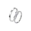 Anillos de Pareja Nudo Brillante, Diseño de Nicho de Lujo con un Toque de Alta Gama, Anillos de Pareja Lazo con Apertura Ajustable, Mayoreo