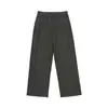 Yidao Roupas Vintage 2026 Outono Novo Estilo Retro Japonês Cor Sólida Estilo Old Money Calças Casuais de Lã Soltas de Perna Larga Retas