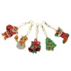 Chaveiro de Pintura de Diamante 5D5d DIY Artesanal Desenho Animado Animal de Natal Dupla Face Colar Diamante Decoração de Natal Pingente
