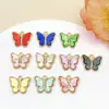 Mistura de 10 Pingentes Borboleta de Diamante Acrílico Coloridos Liga Pingente para Pendurar Copo DIY Pulseira Acessórios de Joia Atacado
