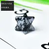 Cristal Natural Piedra en Bruto Adorno Merkaba Estrella de Seis Puntas Tridimensional Flor de la Vida Colgante Decoración de Estrella Octagonal
