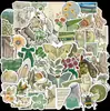 50 Piezas de Pegatinas Decorativas de Collage Retro Verdes para Coches, Laptops, Teléfonos Móviles, Refrigeradores, Pegatinas Impermeables para Manuales