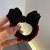 2025 Novo Estilo Simples e Versátil Estilo Coreano Borda Franzida Laço Alta Elasticidade Durável Elástico de Cabelo Que Não Danifica o Cabelo para o Natal e Festival da Primavera