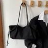 Estilo Coreano Nuevo Bolso Tote de Gamuza de Gran Capacidad para el Trabajo Otoño/Invierno Moda de Nicho Casual con Cordón Bolso de Hombro Único