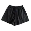 Pantalones Cortos Deportivos Simples Estilo Francés 100% Algodón Cintura Alta para Mujer Verano Cintura Elástica Sueltos Casuales Versátiles Pantalones Cortos Deportivos