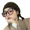 Gafas de marco grande color rubor degradado Xiaohongshu, aptas para miopía, con lentes ajustables, marco negro estilo coreano, un imprescindible para un look natural, y diseñadas para caras redondas