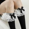 Calcetines Lolita Transfronterizos de Nuevo Producto con Lazo de Encaje, Calcetines hasta la Pantorrilla Estilo Ballet, Calcetines de Encaje Lolita