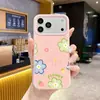 Capa de Silicone Líquido Colorida com Flores Pequenas para iPhone 18 Pro Max Anti-queda Capa Protetora de Telefone Pintada