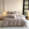 Cor Sólida Estilo Simples Amigo da Pele Nuvem Macia Bicolor 100% Algodão Algodão Puro 13372 Conjunto de Quatro Peças Lençol de Cima Lençol com Elástico Estilo Conjunto de Quatro Peças