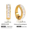 Set de Pendientes de Clip Europeos y Americanos Elegantes y Silenciosos, Pendientes de Acero Inoxidable con Circonita, Pendientes de Clip Versátiles Apilables de Lujo Ligero Transfronterizos, Al por Mayor en Stock