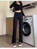 Jeans Skinny de Cintura Alta Preto Corte Reto para Mulheres Primavera e Outono 2025 Cropped Solto Emagrecimento Alto Comprimento Total