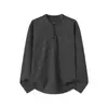 Camiseta de Manga Larga Rayada Nueva para Hombre Primavera y Otoño, Sudadera Cálida de Capa Base Primavera y Verano, Top Holgado Versátil de Cuello Semi-Alto