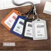 Porta credencial de trabajo en cuero Youhe 6876 con cordón, Credencial de identificación de cuero personalizada para tarjetas de identificación de trabajo corporativas