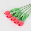 Venda quente mini PU Tulipa artificial flor casamento casa decoração interior flor artificial adereços de fotografia ornamentos