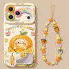 Funda de teléfono naranja adecuada para Apple 18 Pro Max, estilo pintura al óleo, 17 silicona, 16 con cordón, 15 iPhone 14 cubierta