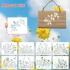Conjunto Popular Transfronteiriço de 16 Peças de Stencils Florais e de Folhas para Pintura em Spray e Impressão DIY Infantil