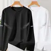 Camiseta de manga larga para hombre, estilo deportivo casual, cuello redondo, camiseta interior estampada de manga larga, camiseta para hombre