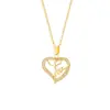 Pulseira Pequena com Fivela de Coração e Pingente de Diamante em Forma de Coração, Corrente para Clavícula, Banho de Ouro 18K, Cobre, Vendido Globalmente