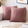Fundas de cojín para sofá de tela modernas minimalistas hechas a medida, un producto popular transfronterizo, con fundas de cojín decorativo de terciopelo de color liso (relleno no incluido)