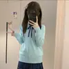 Estilo Universitário Preto Uniforme JK Tricô Feminino Outono e Inverno Original Preto Manga Longa Suéter Tricô Material Escolar Top Camada