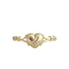 Anillo en Forma de Corazón de Lujo Ligero Transfronterizo Estilo Ins Moda Anillo Retro de Gama Alta Regalo de Nicho para Novia Anillo de Aleación de Zinc