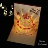 Tarjeta de Cumpleaños, Tarjeta de Felicitación de Cumpleaños Luminosa Musical Estéreo 3D, Papel de Carta, Sobre, Tarjeta de Bendición, Entrega Urgente de Cumpleaños