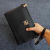 Bolsa de Mão Masculina Bolsa de Fecho 2024 Novo Estilo Grande Capacidade Bolsa Envelope Bolsa de Fecho Carteira Masculina Bolsa de Mão Couro Macio