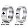 Joyería de Cruz Más Vendida de Amazon, Clásico Europeo y Americano Anillo de Acero Inoxidable con Cruz Grabada de 6 mm/8 mm