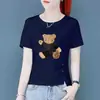 Comercio Exterior Transfronterizo Stock de Excedentes Estilo Chino Nuevo Ropa para Mamá Camiseta de Manga Corta para Mujer de Mediana Edad Top de Camiseta de Moda Ajustado