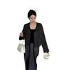 Cardigan Longo Cocoon de Fio Floral de Alta Qualidade Primavera 2025 Europeu e Americano Manga Longa Abertura Frontal Tricô Solto para Mulheres