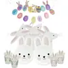 Juego de vajilla desechable de Pascua, plato de papel, vaso de papel, toalla de papel, cuerda, bandera, fiesta de cumpleaños infantil
