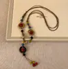 Nuevo Collar Colgante Retro Estilo Chino para Mujer, Cadena Larga Clavicular Estilo Bohemio, Gargantilla con Diseño de Nicho