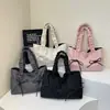 Bolsa de Ombro Feminina 2025 Nova Moda Início da Primavera Estilo Coreano Elegante com Laço Plissado Grande Capacidade