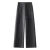 Pantalones de lana de pierna ancha de cintura alta con efecto adelgazante, pantalones de traje de cintura alta holgados, nuevo estilo casual de pierna recta otoño e invierno 2026